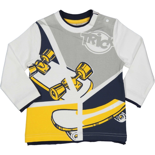 Βρεφική Μακρυμάνικη Μπλούζα ''Skate'' Birba 999 44023 00 Λευκό