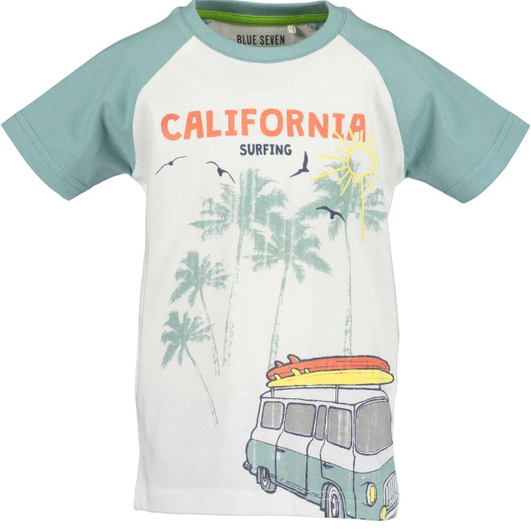 Παιδικό Βαμβακερό T-Shirt Blue Seven 802236X Λευκό Με Βεραμάν
