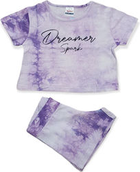 Παιδικό Σετ Μπλούζα Με Σορτς Tie Dye 'Dreamer' Spark 6440 Λιλά