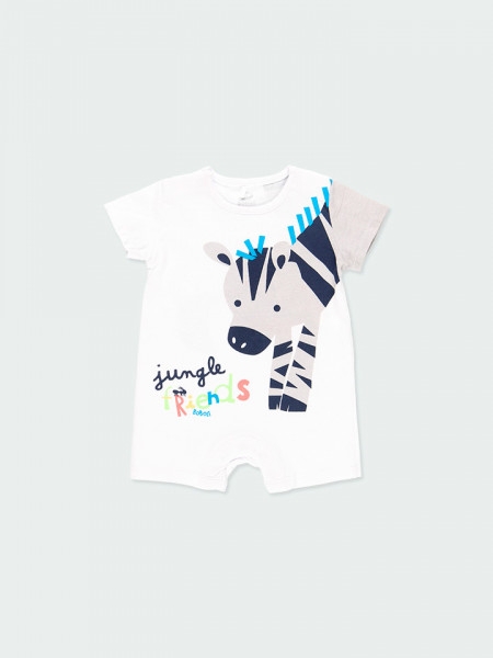Βρεφικό Unisex Κοντομάνικo Φορμάκι Boboli 134075-1100 Λευκό