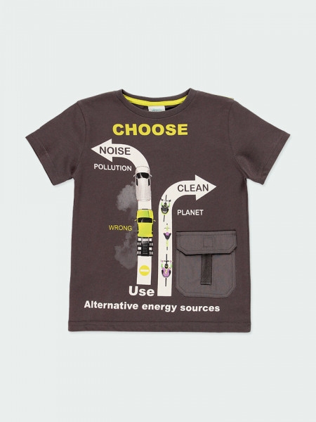 Παιδικό T-shirt για Αγόρι Boboli 514145-8126 Ανθρακί